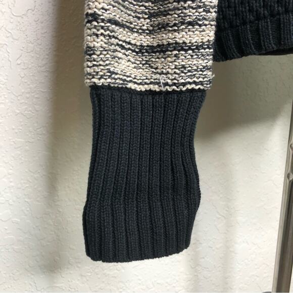 White + Warren black and cream full zip cardigan sweater jacket size Large - Picture 4 of 14